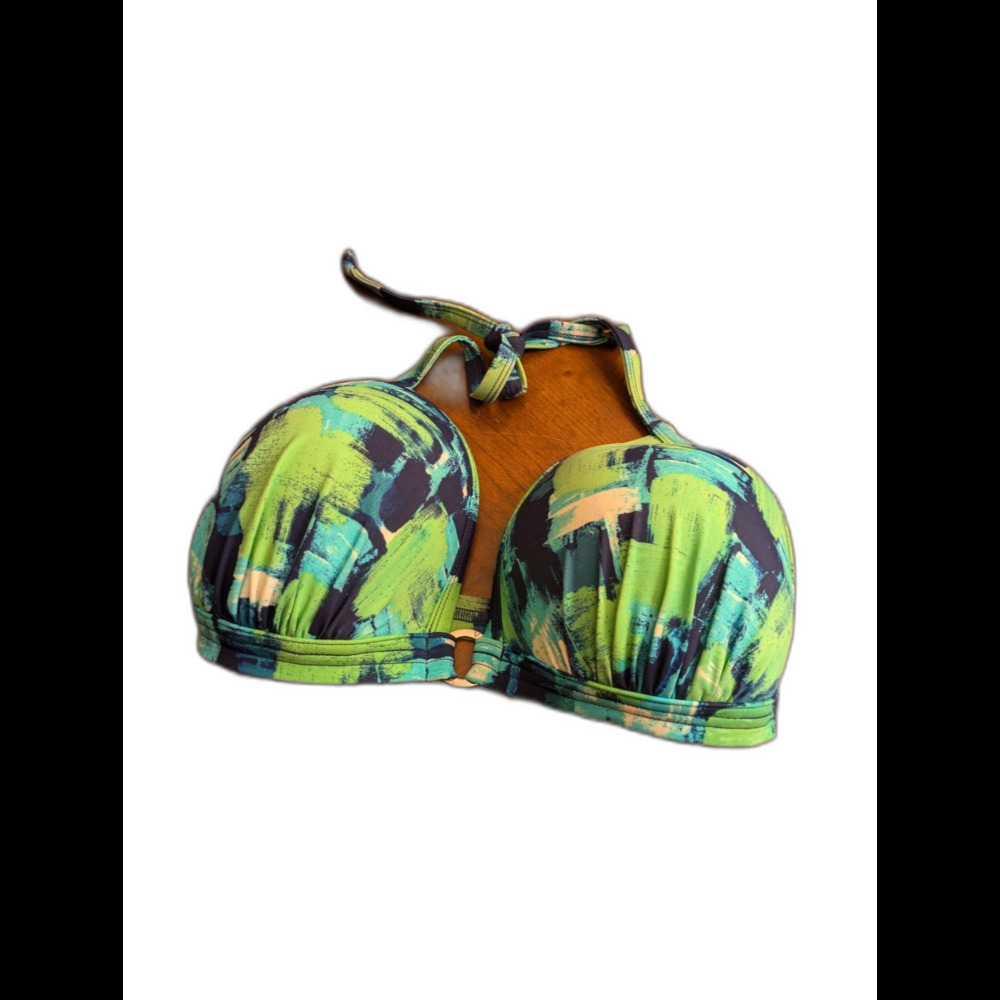 VENUS Green Abstract Bikini Top